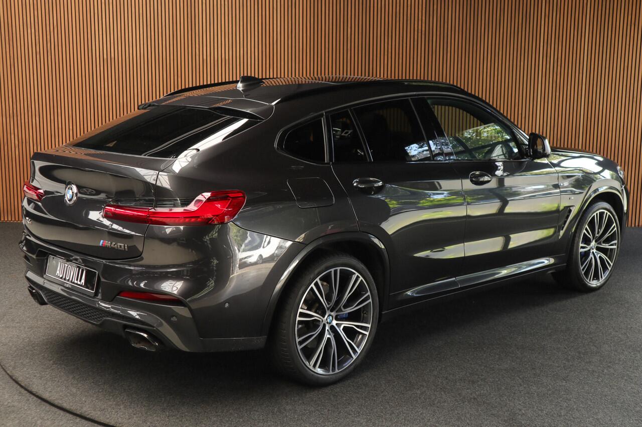 BMW X4 M40i HUD Panodak 360° Harman K Leer ACC Navi Keyless Entry & Go Elektr. uitklapbare trekhaak Elektr. bedienbare achterklep Memory seats Climate voor & achter PDC Zwarte hemelbekleding 21 inch LM v