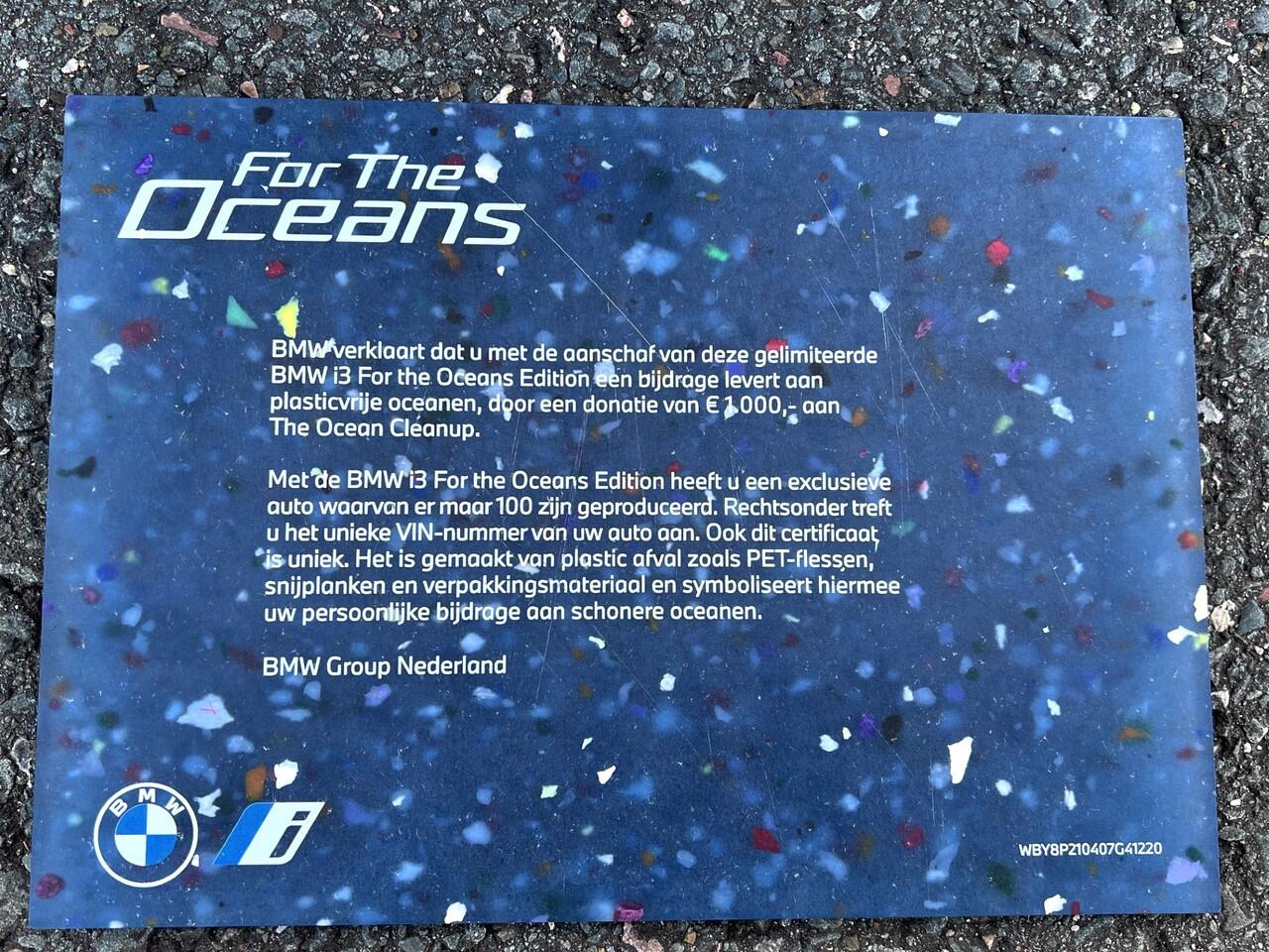 BMW i3 120Ah 42 kWh"For The Oceans"/W-pomp/20"Jet-black/Camera/3-fase/Led