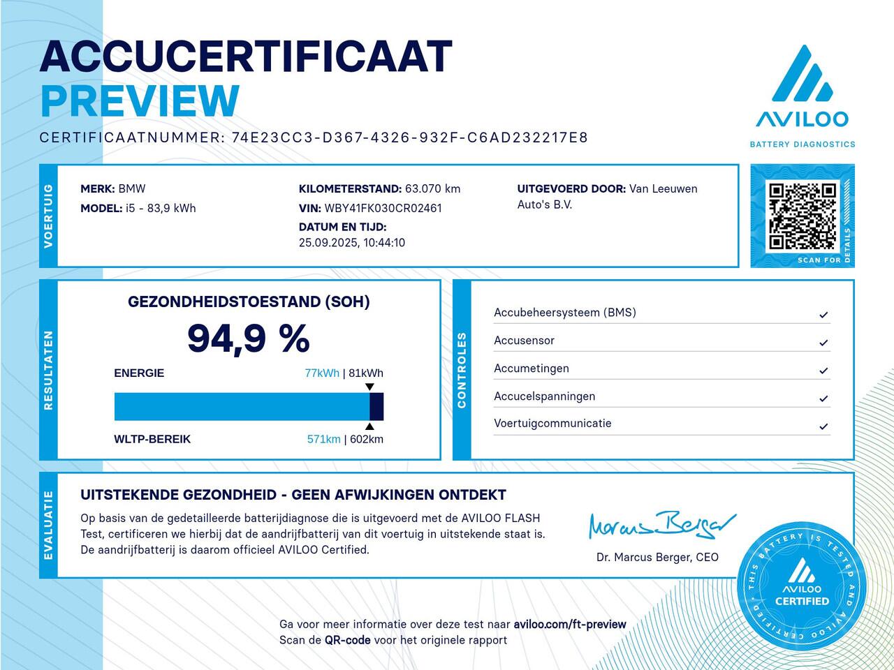 BMW i5 M60 xDrive 84 kWh | Pano | B&W | 94,9% SOH | Head-Up | NAP