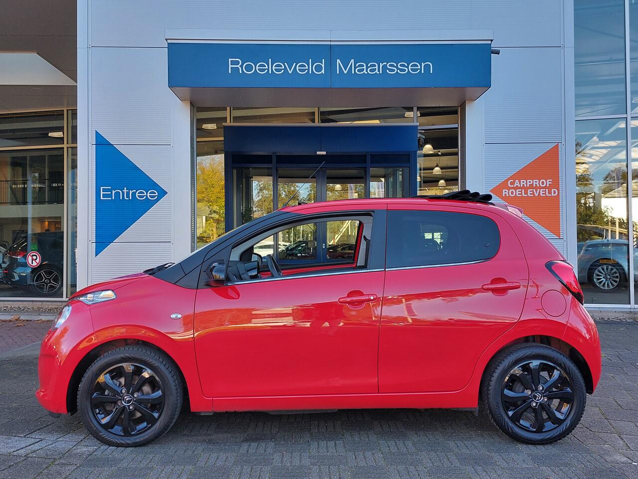 Citroen C1 1.0 VTi 72pk Airscape Shine 5-Deurs | Cabriodak | Apple Carplay + Android Auto | Clima | Achteruitrijcamera | Lichtsensor | Elek.Ramen+Spiegels | Privacy Glass | 15''lm