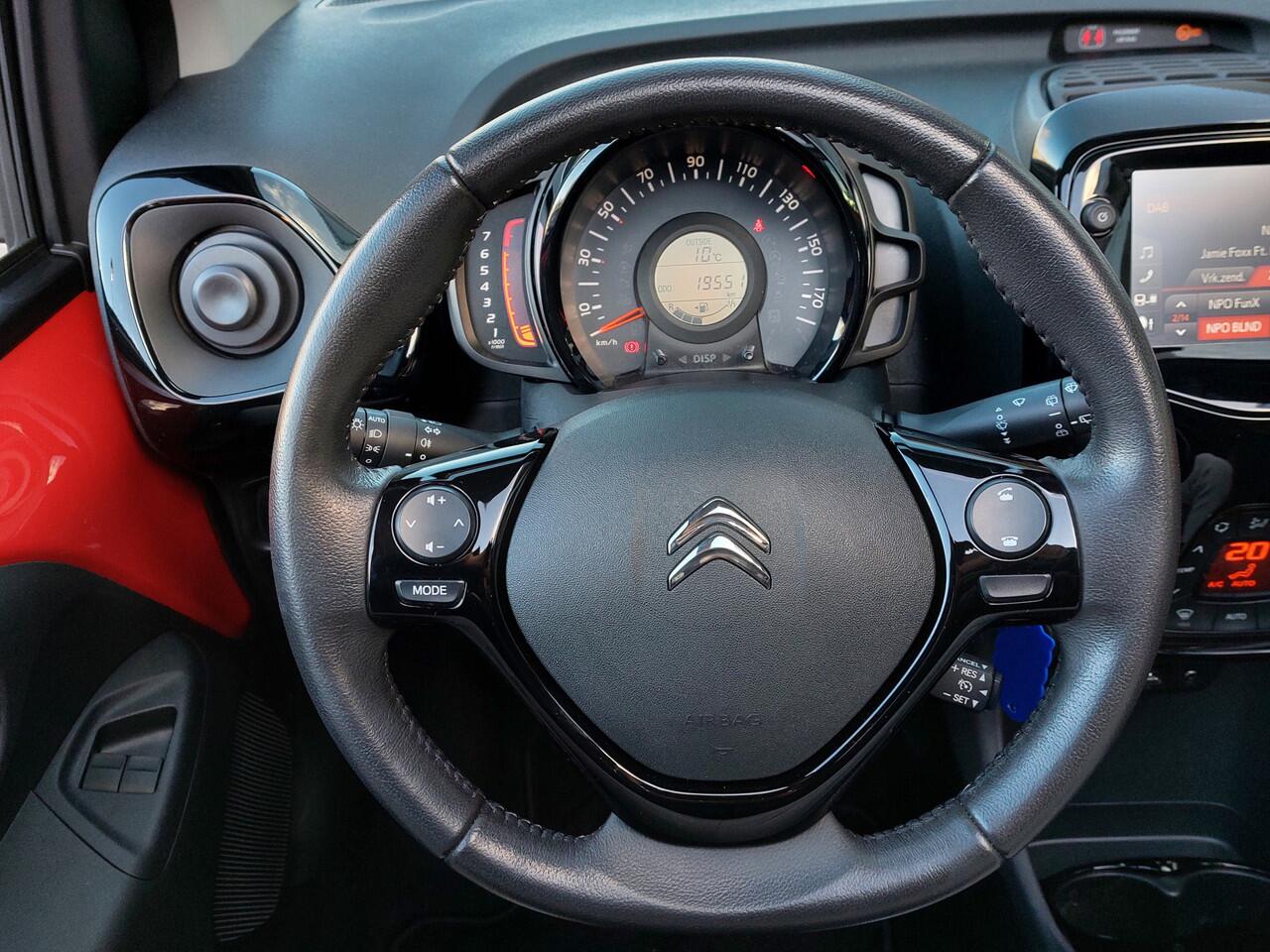 Citroen C1 1.0 VTi 72pk Airscape Shine 5-Deurs | Cabriodak | Apple Carplay + Android Auto | Clima | Achteruitrijcamera | Lichtsensor | Elek.Ramen+Spiegels | Privacy Glass | 15''lm