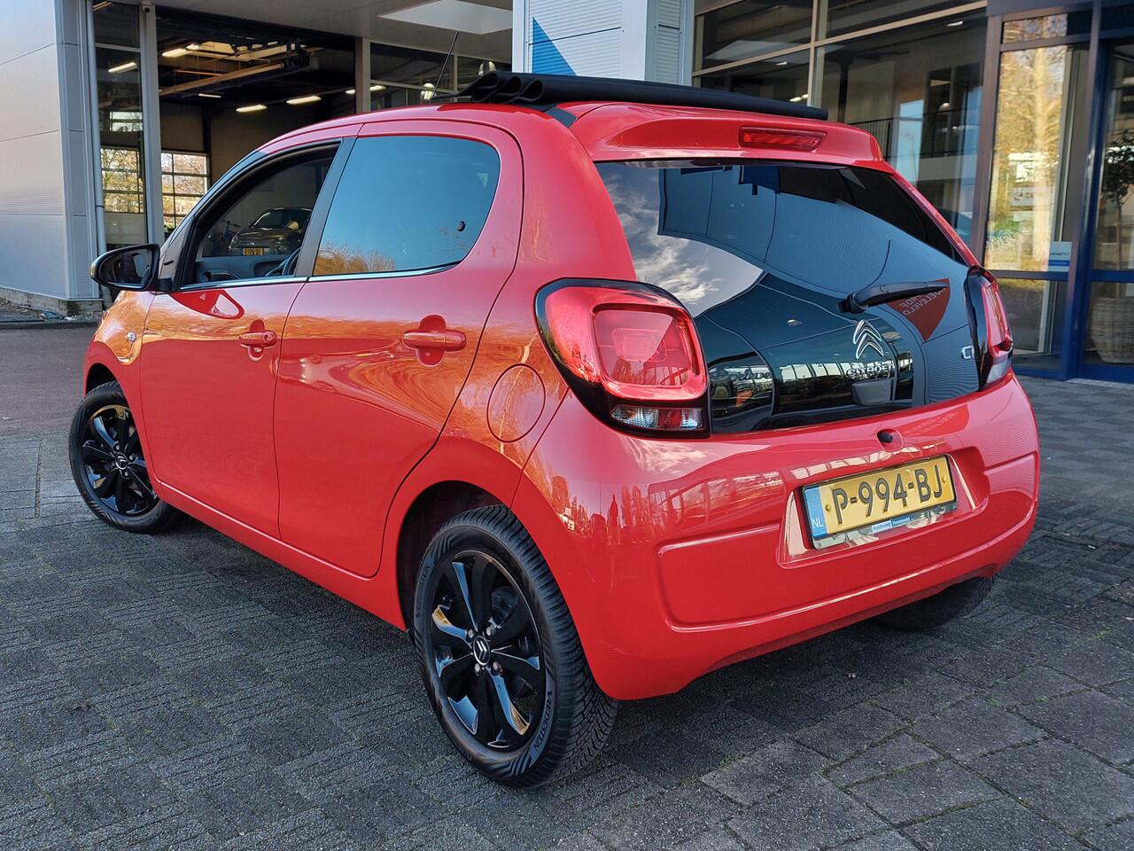 Citroen C1 1.0 VTi 72pk Airscape Shine 5-Deurs | Cabriodak | Apple Carplay + Android Auto | Clima | Achteruitrijcamera | Lichtsensor | Elek.Ramen+Spiegels | Privacy Glass | 15''lm