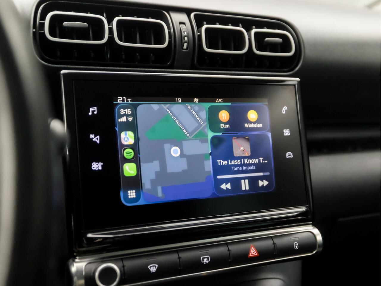 Citroen C3 Aircross 1.2 PureTech Shine Automaat (APPLE CARPLAY, GROOT NAVI, GETINT GLAS, SPORTSTOELEN, CRUISE, PARKEERSENSOREN, LANE ASSIST, NIEUWSTAAT)