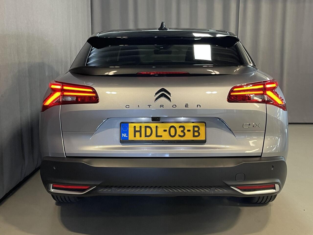 Citroen C5 X 1.6 Plug-in Hybrid Shine 19''/Leder/Dodehoek/Head-up display/Keyless/Stuur+stoelverwarming/Voorruitverwarming/DAB+/Camera