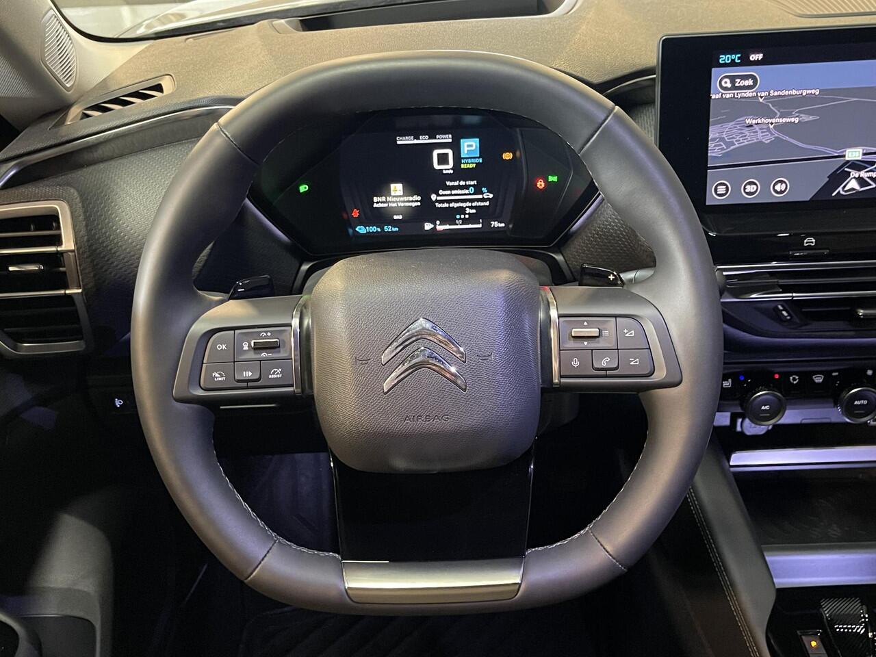 Citroen C5 X 1.6 Plug-in Hybrid Shine 19''/Leder/Dodehoek/Head-up display/Keyless/Stuur+stoelverwarming/Voorruitverwarming/DAB+/Camera