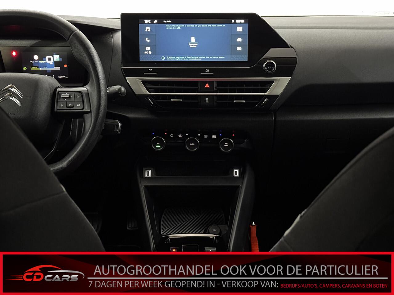Citroen ë-C4 Live 50 kWh Clima, Parkeersensoren, Apple carplay, Rijstrook correctie, Cruise control, Lichtmetalen velgen