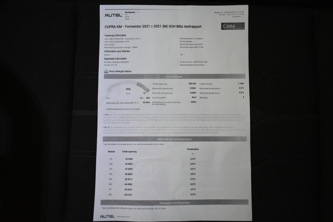 Cupra Formentor 1.4 e-Hybrid VZ 245PK SOH 99% EL aKlep Mem Sport Seats Camera Black Edition