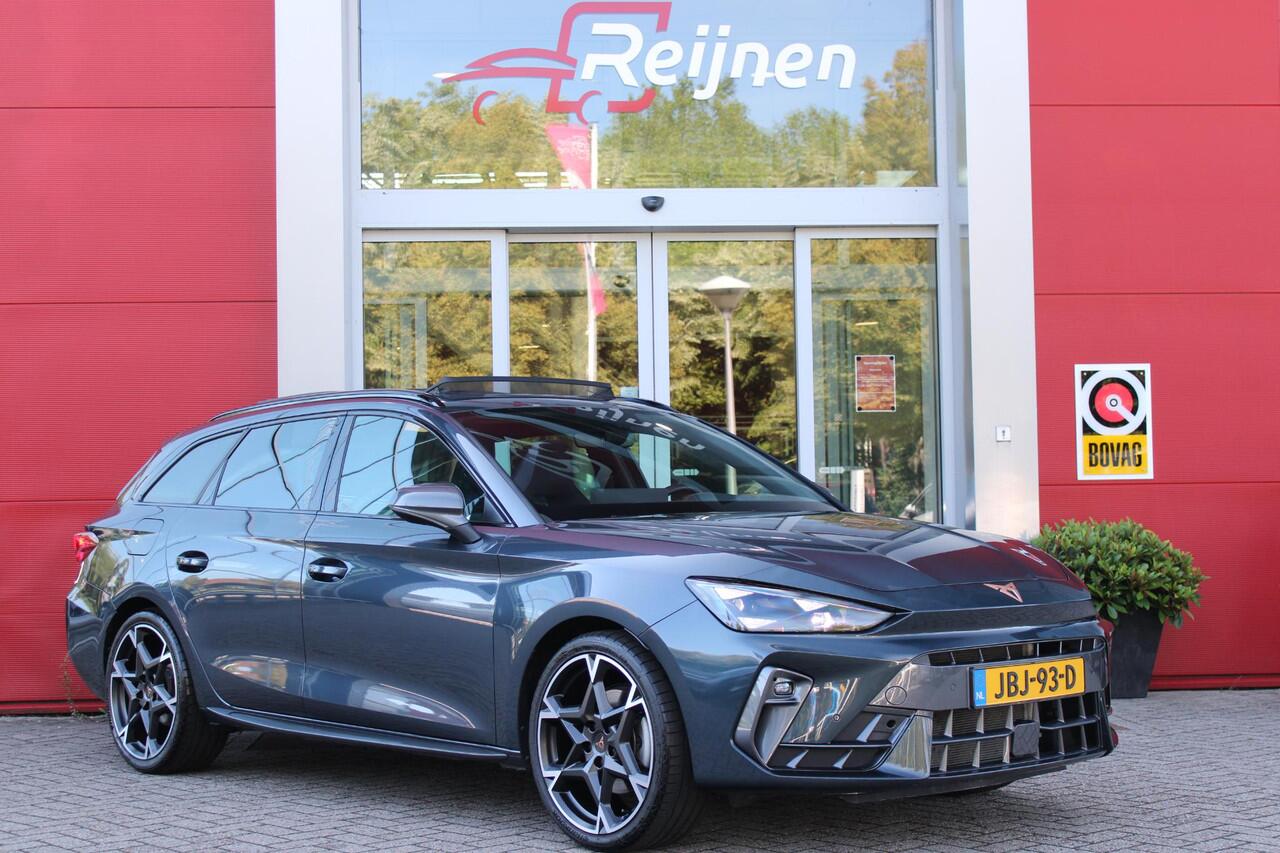 Cupra Leon Sportstourer 1.5 eTSI 150PK BUSINESS EDITION | PANORAMISCH SCHUIF/KANTELDAK | SENNHEISER AUDIO SYSTEM | ELEKTRISCH VERSTELBARE BESTUURDERSSTOEL MET GEHEUGENFUNCTIE | LED MATRIX KOPLAMPEN | DRAADLOZE APPLE CARPLAY/ANDROID AUTO | NAVIGATIE | ACHTERUITRIJ CAMERA | 19" LI