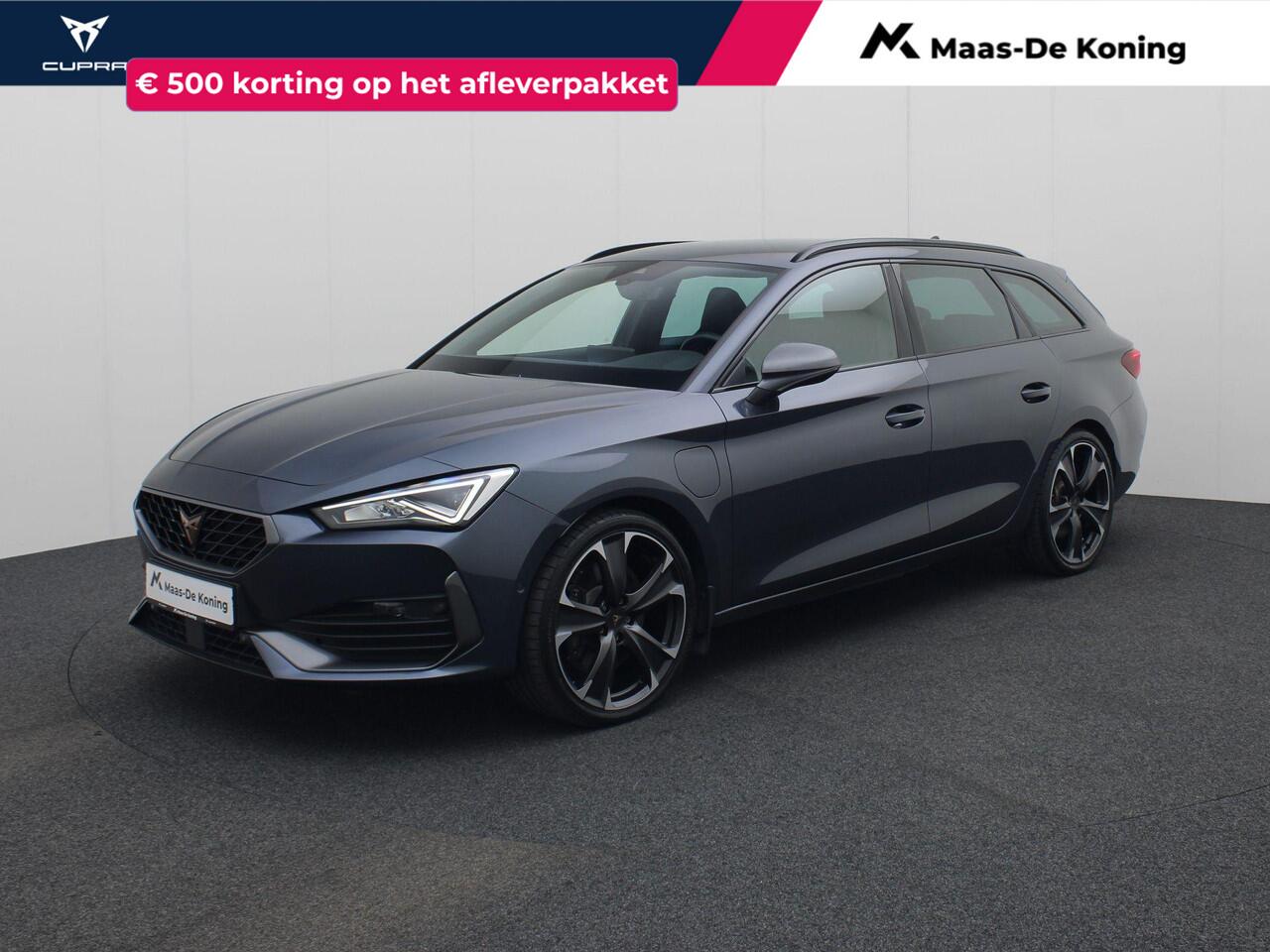 Cupra Leon Sportstourer 1.4e-Hybrid 180kW/245PK VZ DSG · Camera + Parkeersensoren · Leder/stof · Trekhaak · Garantie tot april 2027 of 90000km.