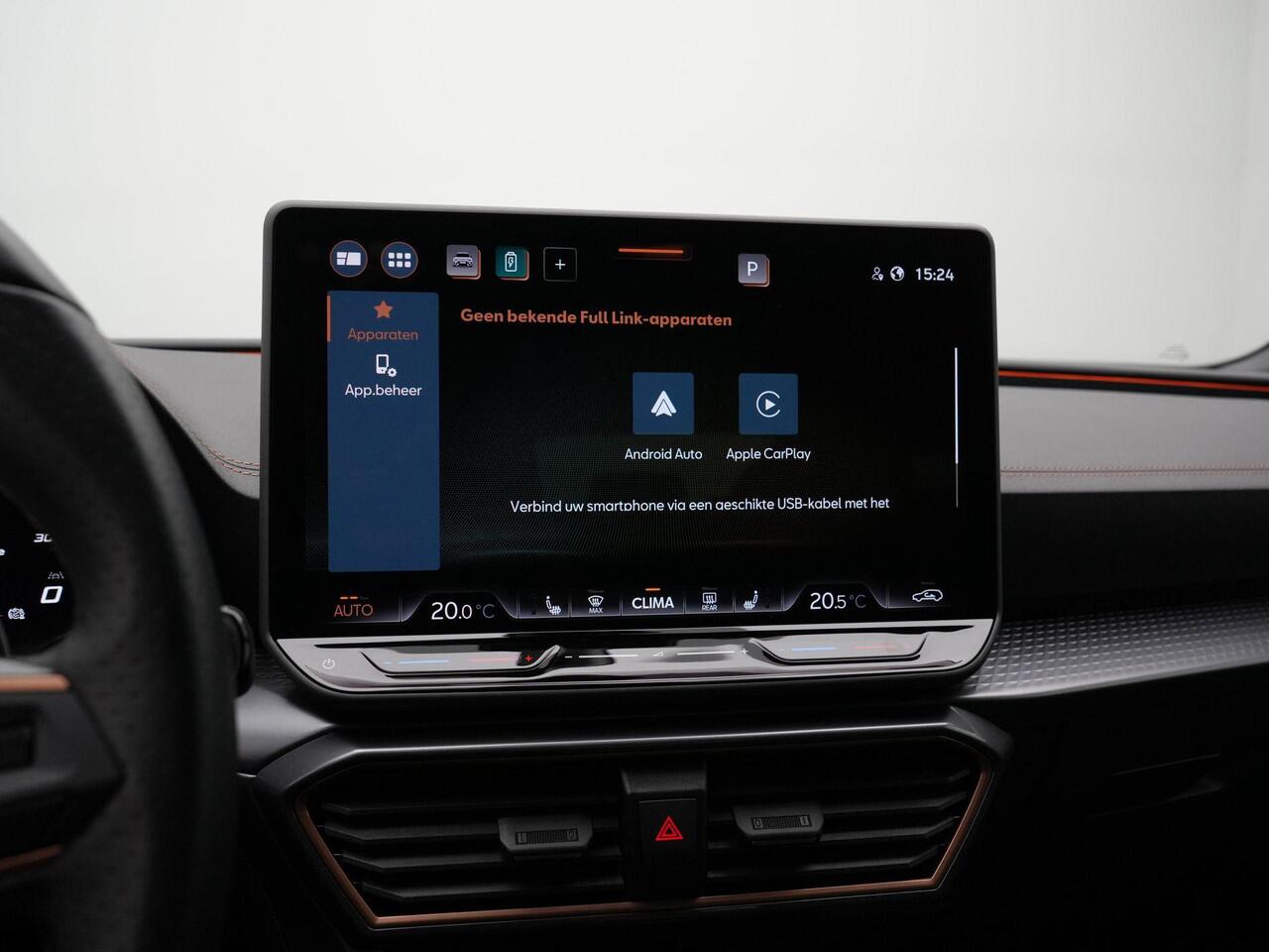 Cupra Leon Sportstourer 1.5 TSI e-Hybrid 272 pk VZ Performance | Trekhaak | Adaptieve onderstelregeling (DCC) | Kuipstoelen | CUPRA-stuur met startknop | Sennheiser geluid | Achteruitrijcamera | 19 inch