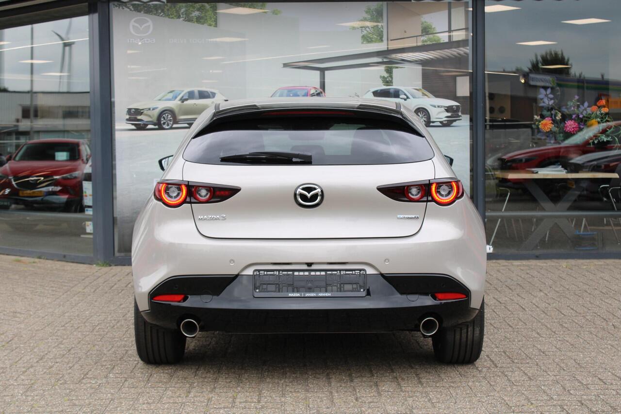 Mazda 3 2.0 e-SkyActiv-X M Hybrid 186 Nagisa , Demovoordeel ¤ 5.000,-, Automaat, Bruin Leder, Bose, Navi, Adap.Cruise, Clima, Apple Carplay, Camera, PDC, HUD, Stoelverwarming, 18" LMV