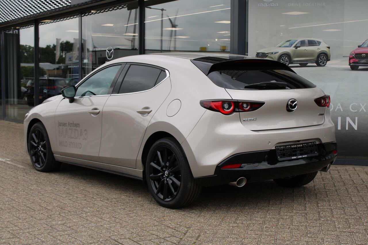 Mazda 3 2.0 e-SkyActiv-X M Hybrid 186 Nagisa , Demovoordeel ¤ 5.000,-, Automaat, Bruin Leder, Bose, Navi, Adap.Cruise, Clima, Apple Carplay, Camera, PDC, HUD, Stoelverwarming, 18" LMV