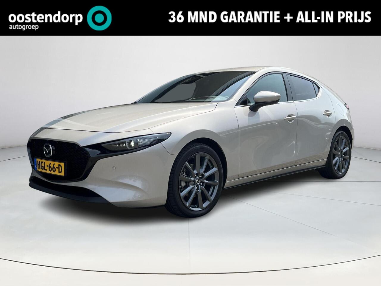 Mazda 3 2.5 e-SkyActiv-G M Hybrid 140 Takumi | Nederlandse auto | Dealeronderhouden | Bose | Automaat | Elektrische verstelbare stoelen met stoelgeheugen | Stoel/stuurverwarming | 360 graden camera | Apple Carplay/Android Auto | Privacy glass | Leder |