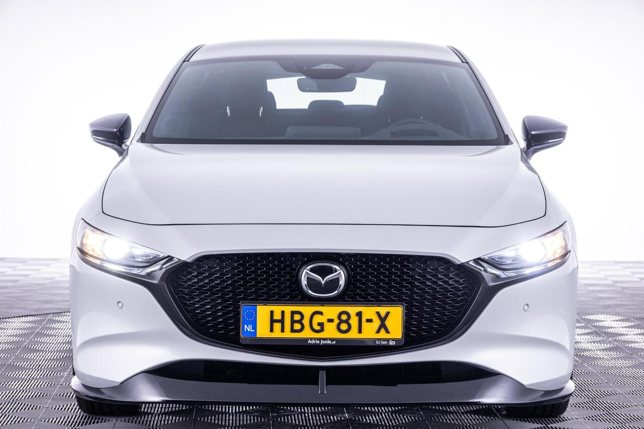 Mazda 3 2.5 e-SkyActiv-G M Hybrid 140 Homura | AEROPAKKET | APPLE CARPLAY | DODEHOEKDETECTIE | ADAPTIEF CRUISE CONTROL | HEAD UP | 18 INCH LM | DEMO | *6 JAAR FABRIEKSGARANTIE |