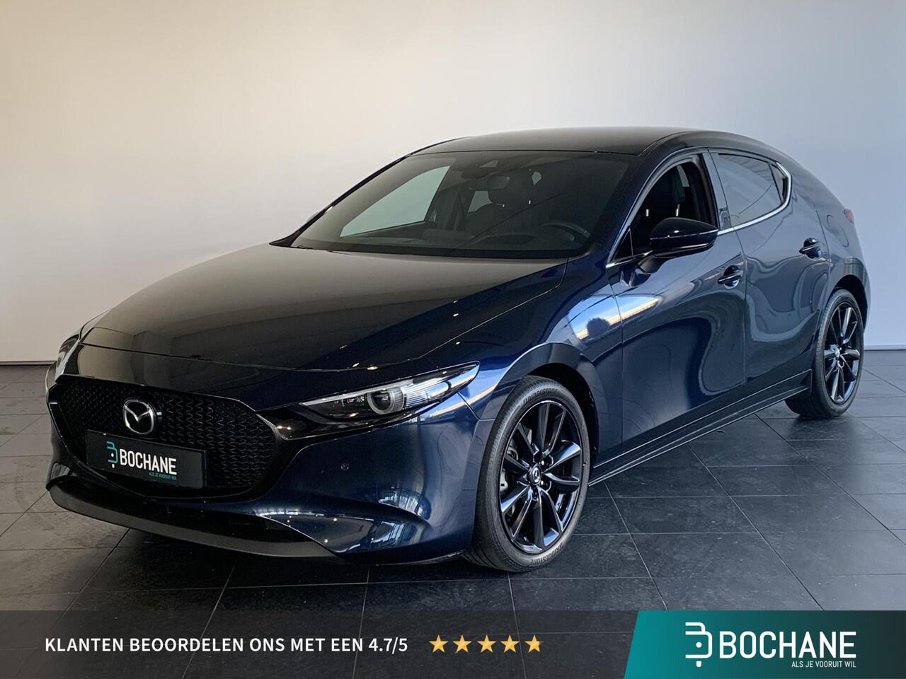 Mazda 3 2.0 e-SkyActiv-X M Hybrid 180 Luxury | NAVIGATIE | ADAPTIVE CRUISECONTROL | ACHTERUITRIJCAMERA | PARKEERSENSOREN VOOR-/ACHTER | STOEL-/STUURVERWARMING | VOL LEDER
