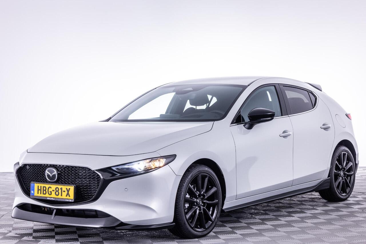 Mazda 3 2.5 e-SkyActiv-G M Hybrid 140 Homura | AEROPAKKET | APPLE CARPLAY | DODEHOEKDETECTIE | ADAPTIEF CRUISE CONTROL | HEAD UP | 18 INCH LM | DEMO | *6 JAAR FABRIEKSGARANTIE |