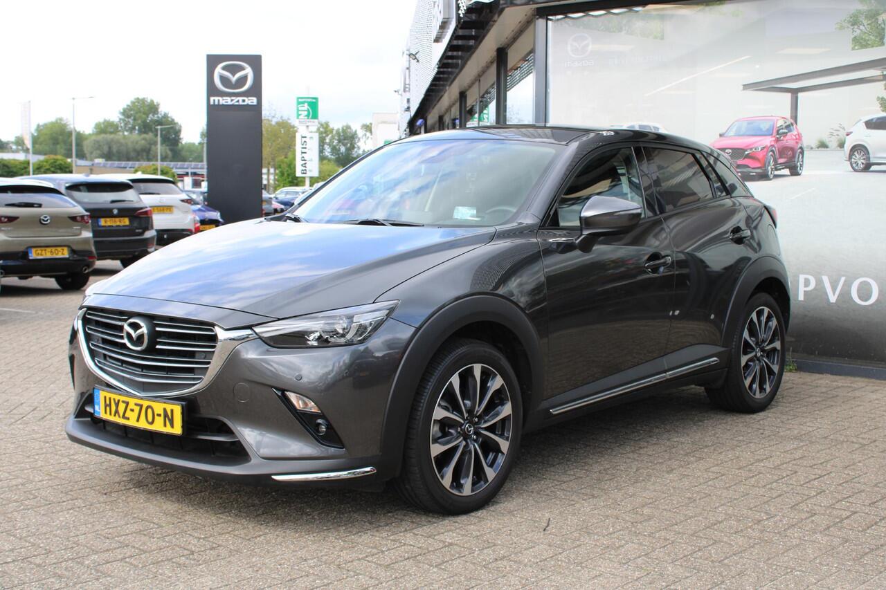 Mazda CX-3 2.0 SkyActiv-G 121 Luxury , Automaat, Half Leder, Navi, HUD, Clima, Cruise, Camera, PDC, Apple Carplay, LMV 18 Inch, Stoelverwarming