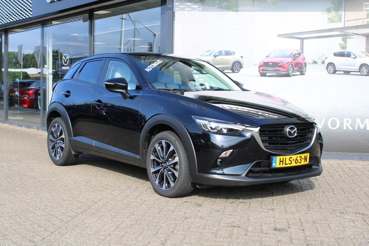 Mazda CX-3 2.0 SkyActiv-G 121 Luxury , Automaat, Wit Leder, Navi, Apple Carplay, Clima, Cruise, LMV 18 Inch, Stoelverwarming