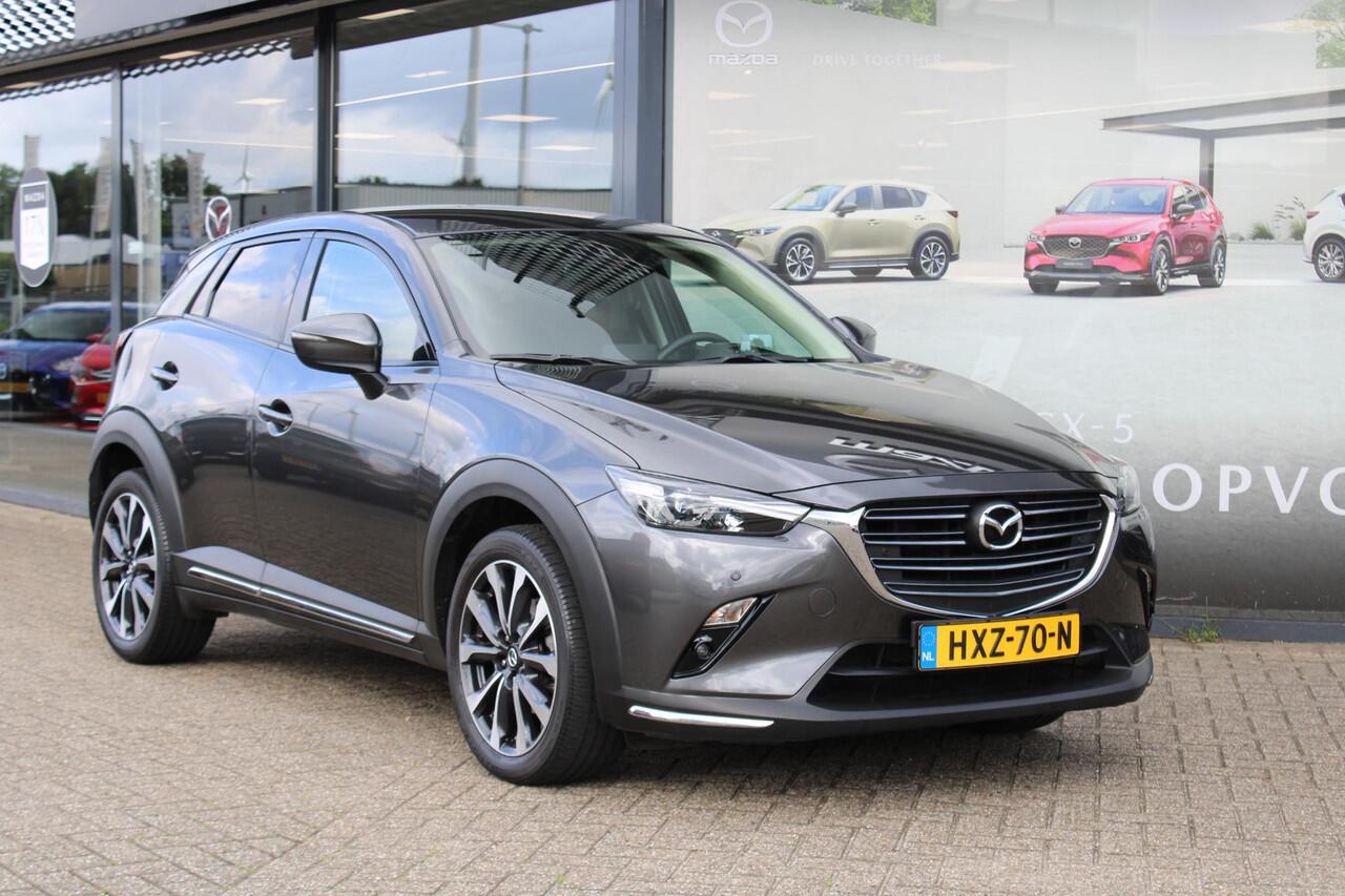 Mazda CX-3 2.0 SkyActiv-G 121 Luxury , Automaat, Half Leder, Navi, HUD, Clima, Cruise, Camera, PDC, Apple Carplay, LMV 18 Inch, Stoelverwarming