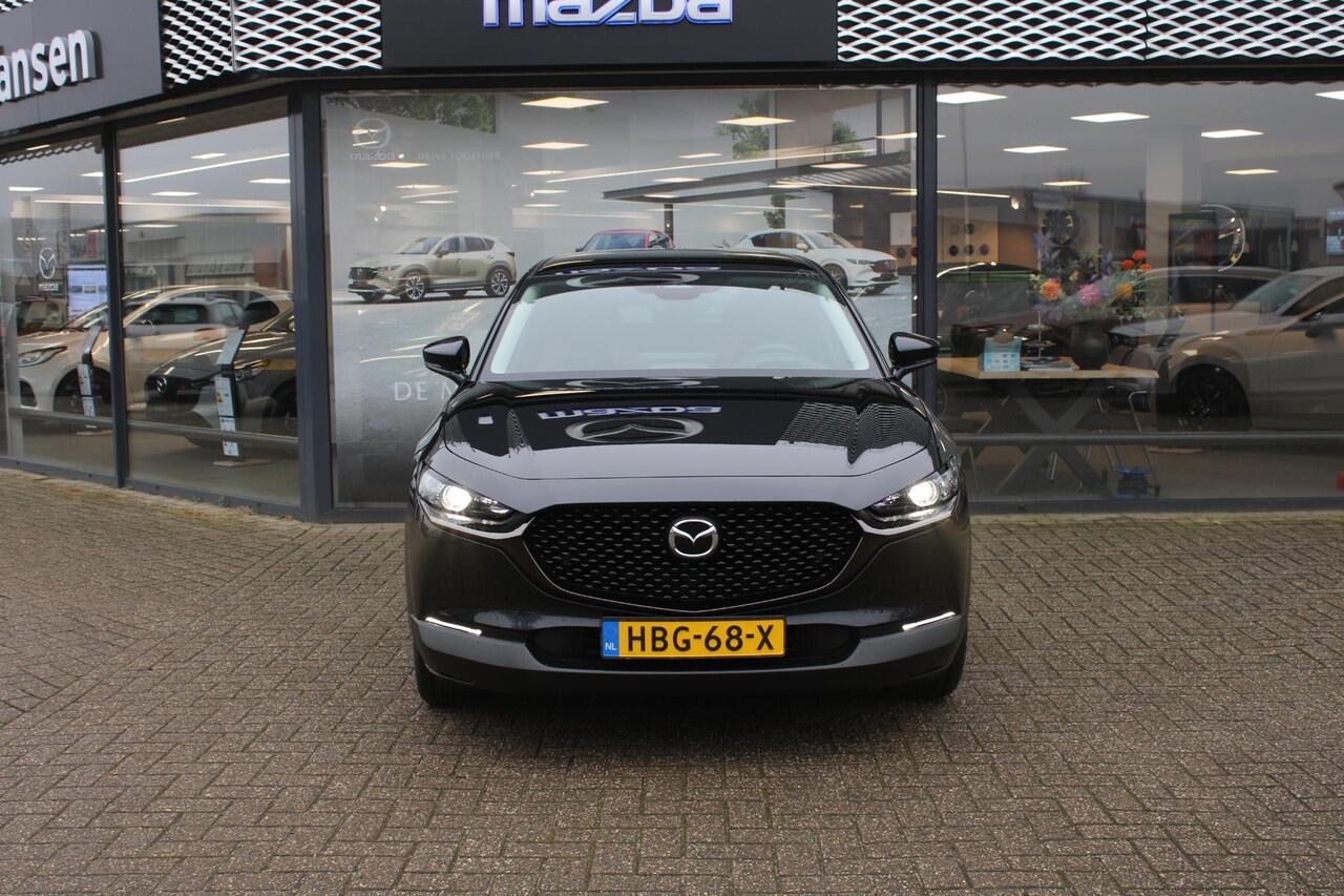 Mazda CX-30 2.5 e-SkyActiv-G 140 M Hybrid Nagisa , Demovoordeel ¤ 4.390,-, Automaat, Bruin Leder, Bose, Navi, Adap.Cruise, Clima, Apple Carplay, Camera, PDC, HUD, Stoelverwarming, 18" LMV