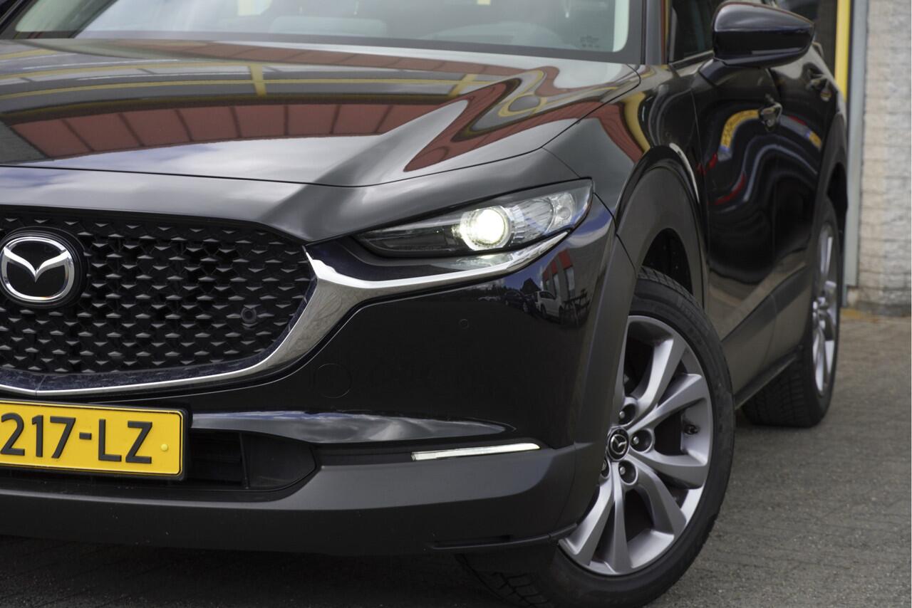 Mazda CX-30 2.0 e-SkyActiv-X M Hybrid 180PK! Comfort BJ2020 Lmv 18" | Led | Pdc | Navi | Keyless entry | Elektrische achterklep | Achteruitrijcamera | Climate control | Cruise control | Verwarmde voorstoelen | Verwarmd stuurwiel | Getint glas