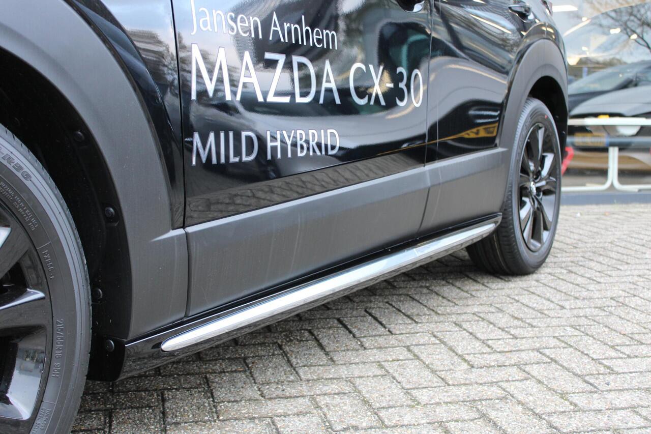 Mazda CX-30 2.0 e-SkyActiv-X 186 M Hybrid Nagisa , Demovoordeel ¤ 7.500,-, Automaat, Aero/Accessoires Pakket, Adap. Cruise, Bose, Clima, LMV 18 Inch, Camera, PDC, Navi, HUD, Apple Carplay