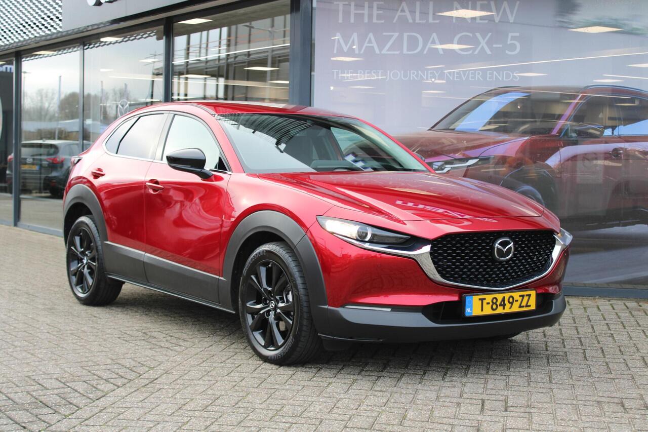 Mazda CX-30 2.0 e-SkyActiv-X186 M Hybrid Homura , Clima, LMV 18 Inch, Stoelverwarming, Navi, Apple Carplay, HUD, PDC, Camera, Elektrische klep, Adap. Cruise, Stoffen bekleding