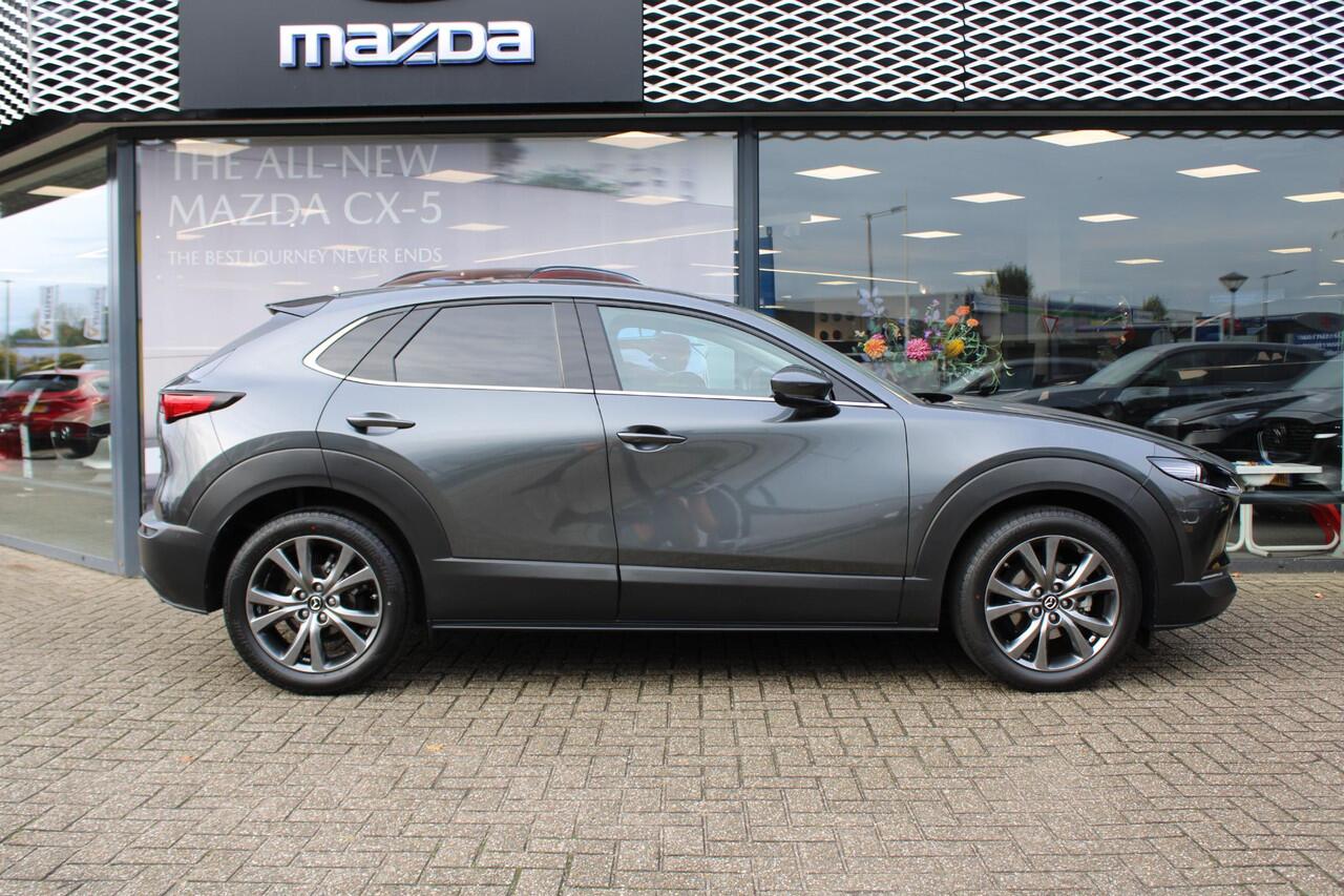 Mazda CX-30 2.0 e-SkyActiv-X 186 M Hybrid Luxury , Schuif/Kanteldak, Leder, 360 Camera, Navi, Bose, Adap.Cruise, Stoel/Stuurverwarming, Apple Carplay, Android Auto, Clima, LMV 18 Inch, HUD, LKA, PDC