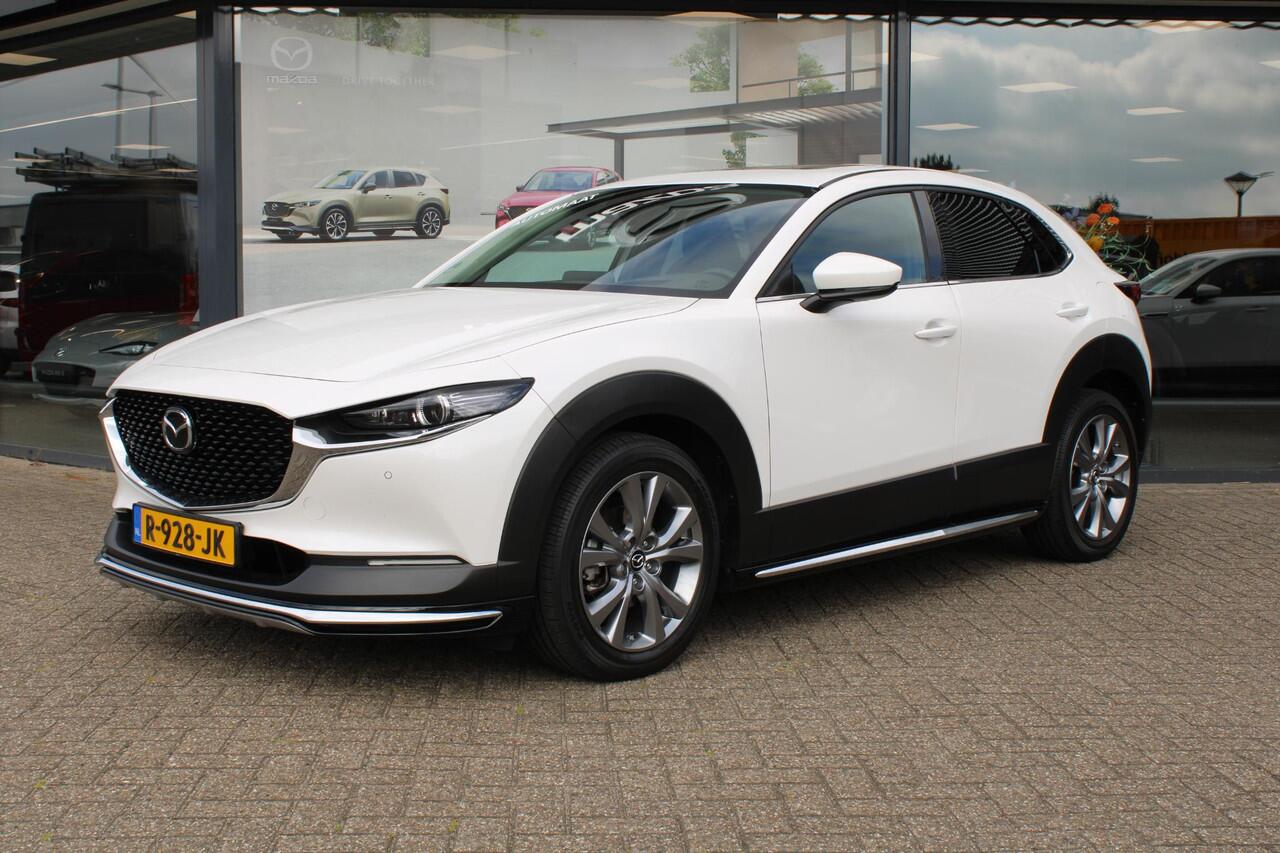 Mazda CX-30 2.0 e-SkyActiv-X186 M Hybrid Luxury , Automaat, Trekhaak, Schuifdak, Aero Pakket, Leder, Adap.Cruise, Bose, LMV 18 Inch, HUD, Stuur/Stoelverwarming