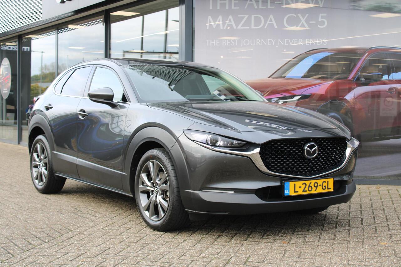 Mazda CX-30 2.0 e-SkyActiv-X 186 M Hybrid Luxury , Schuif/Kanteldak, Leder, 360 Camera, Navi, Bose, Adap.Cruise, Stoel/Stuurverwarming, Apple Carplay, Android Auto, Clima, LMV 18 Inch, HUD, LKA, PDC