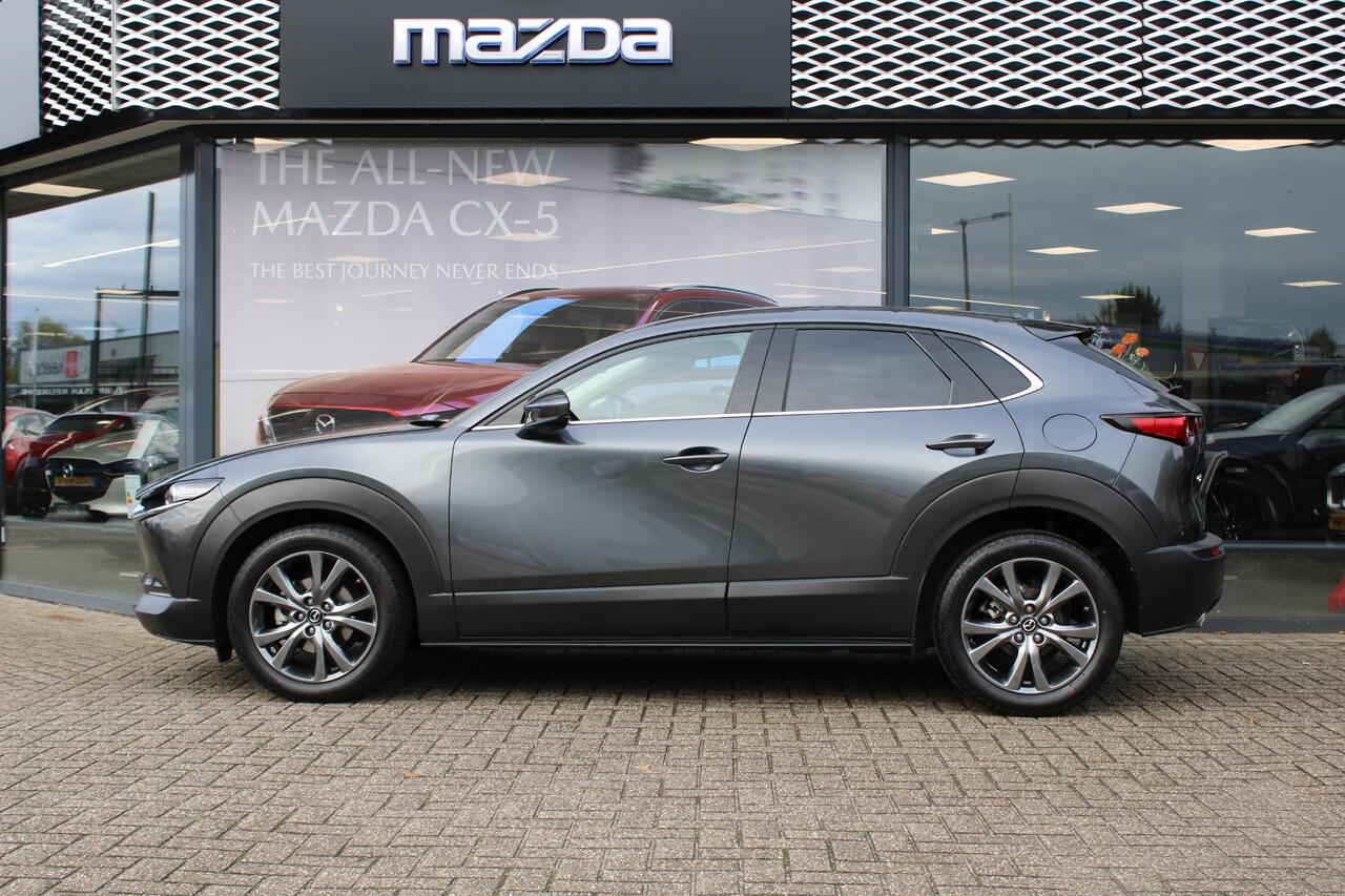 Mazda CX-30 2.0 e-SkyActiv-X 186 M Hybrid Luxury , Schuif/Kanteldak, Leder, 360 Camera, Navi, Bose, Adap.Cruise, Stoel/Stuurverwarming, Apple Carplay, Android Auto, Clima, LMV 18 Inch, HUD, LKA, PDC