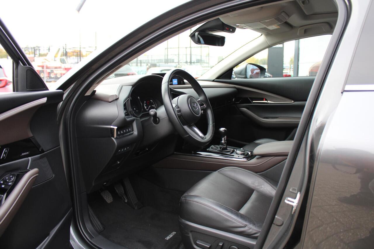 Mazda CX-30 2.0 e-SkyActiv-X 186 M Hybrid Luxury , Schuif/Kanteldak, Leder, 360 Camera, Navi, Bose, Adap.Cruise, Stoel/Stuurverwarming, Apple Carplay, Android Auto, Clima, LMV 18 Inch, HUD, LKA, PDC