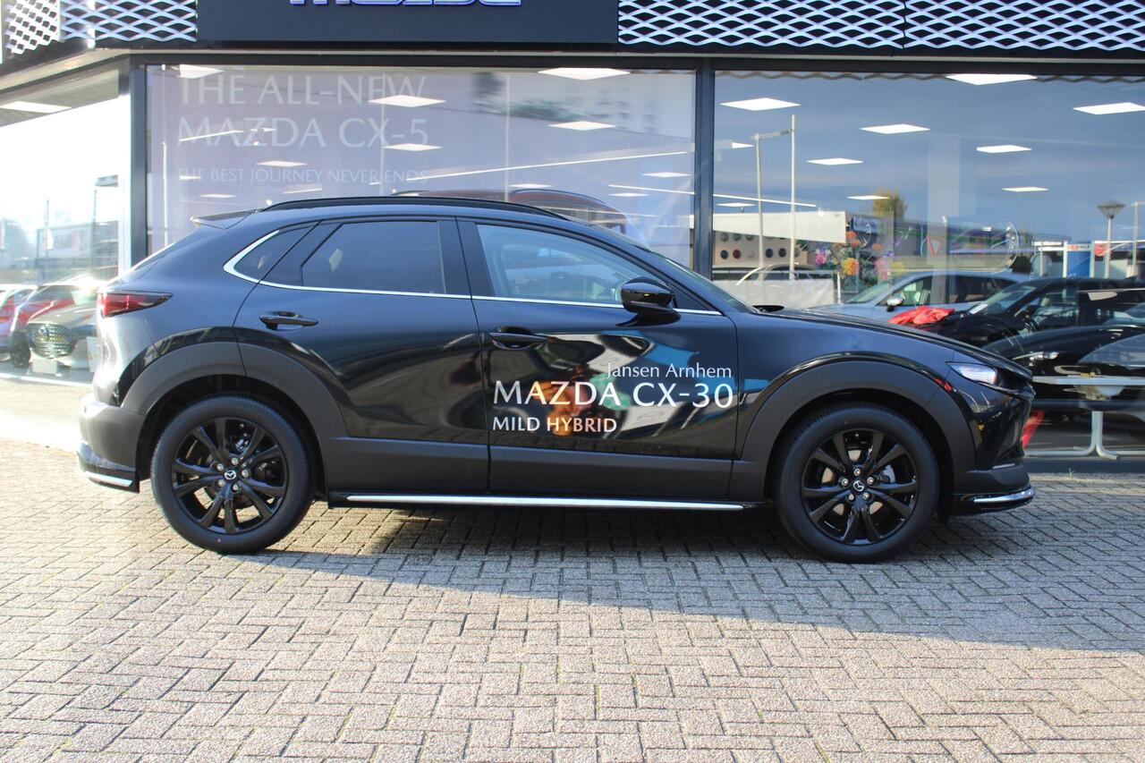 Mazda CX-30 2.0 e-SkyActiv-X 186 M Hybrid Nagisa , Demovoordeel ¤ 7.500,-, Automaat, Aero/Accessoires Pakket, Adap. Cruise, Bose, Clima, LMV 18 Inch, Camera, PDC, Navi, HUD, Apple Carplay