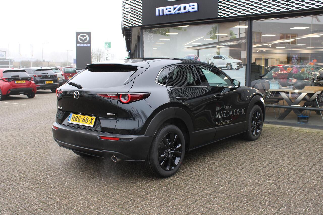 Mazda CX-30 2.5 e-SkyActiv-G 140 M Hybrid Nagisa , Demovoordeel ¤ 4.390,-, Automaat, Bruin Leder, Bose, Navi, Adap.Cruise, Clima, Apple Carplay, Camera, PDC, HUD, Stoelverwarming, 18" LMV