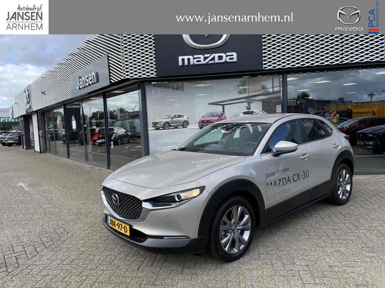 Mazda CX-30 2.0 e-SkyActiv-X 186 M Hybrid Centre Line , Demovoordeel ¤ 5.040,-, Adap. Cruise, Clima, Stoelverwarming, Stuurverwarming, LMV 18 Inch, Stoffen bekleding, Camera, PDC, Navi, HUD, Apple Carplay