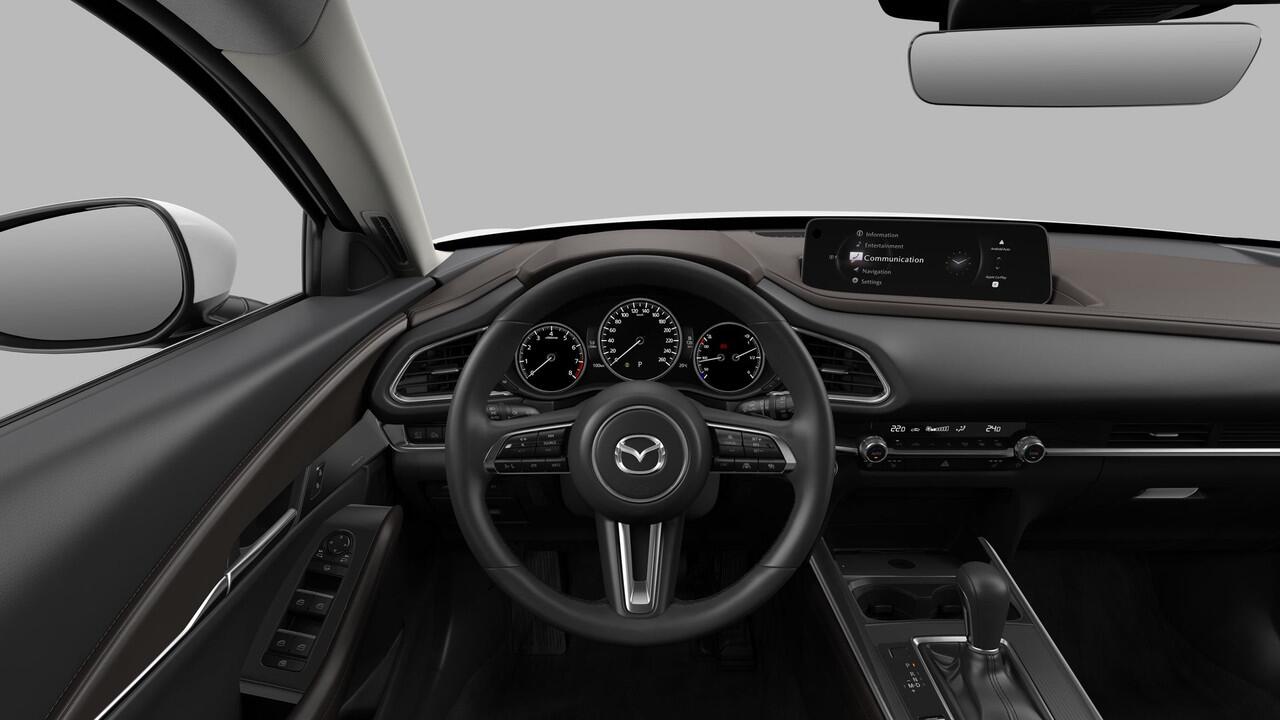 Mazda CX-30 Exclusive-Line - Black Comfort Pack & Driver Assistance & Sound Pack & Design Pack & Sunroof Pack | 18-inch lichtmetalen velgen, Silver | 360° View Monitor | 7-inch digitale meterset