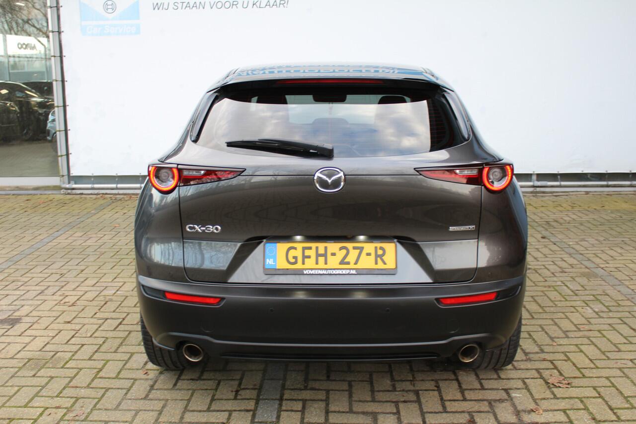Mazda CX-30 2.0 e-SkyActiv-X M Hybrid Comfort | Incl. 12 maanden Garantie | 360* Camera | Adaptive cruise controle | Lane assist | Stoel/Stuur verwarming | Elektrische kofferbakklep | Dodenhoeksensoren | Keyless start | Head-Up Display | Parkeersensoren V+A | Climate