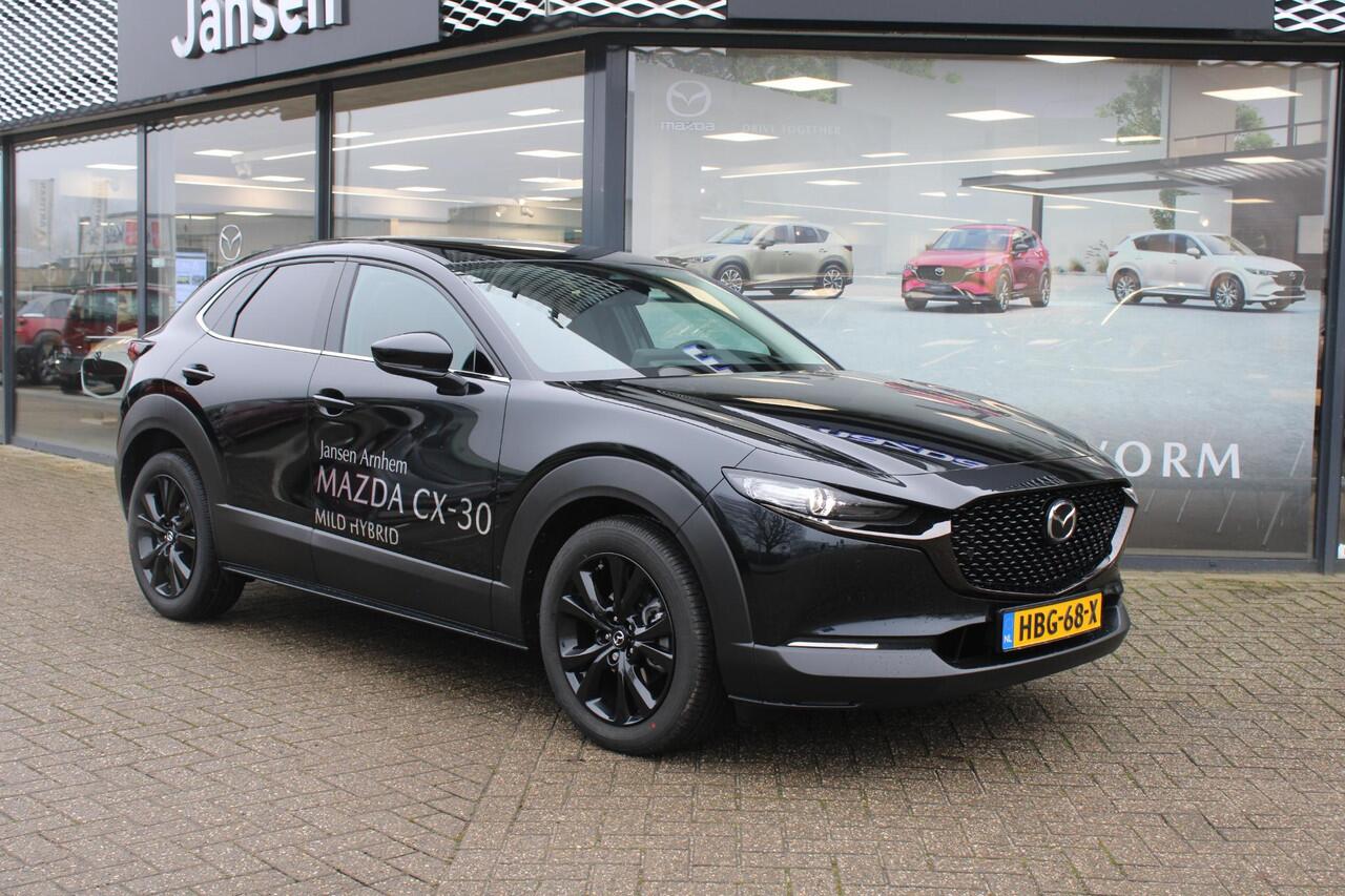 Mazda CX-30 2.5 e-SkyActiv-G 140 M Hybrid Nagisa , Demovoordeel ¤ 4.390,-, Automaat, Bruin Leder, Bose, Navi, Adap.Cruise, Clima, Apple Carplay, Camera, PDC, HUD, Stoelverwarming, 18" LMV