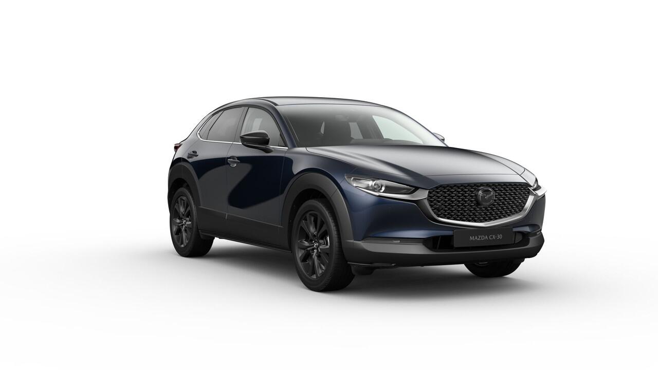 Mazda CX-30 2.5 e-SkyActiv-G M AUTOMAAT Hybrid Nagisa NAVI | ACHTERUITRIJCAMERA | APPLE CARPLAY | PARKEERSENSOREN V+A 45.090,- ¤ 3000 inruilvoordeel 6 JAAR GARANTIE!