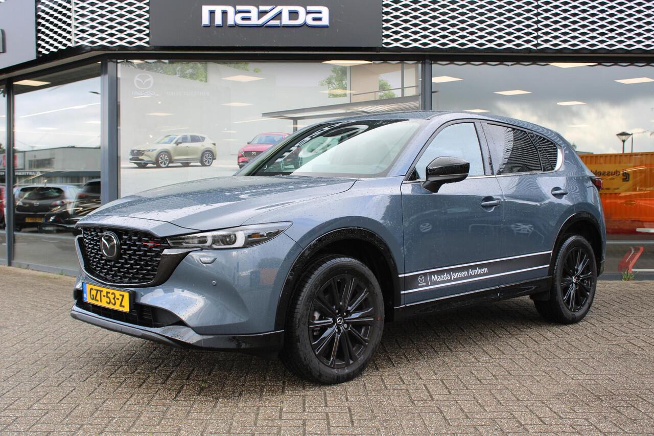Mazda CX-5 2.0 e-SkyActiv-G M Hybrid 165 Homura & Comfort Pack, Demovoordeel ¤ 7.390-, Navi, Adap.Cruise, Clima, Leder, Apple Carplay, 360 Camera, PDC, HUD, Stoelverwarming/ventilatie, 19" LMV, Elek.Achterklep