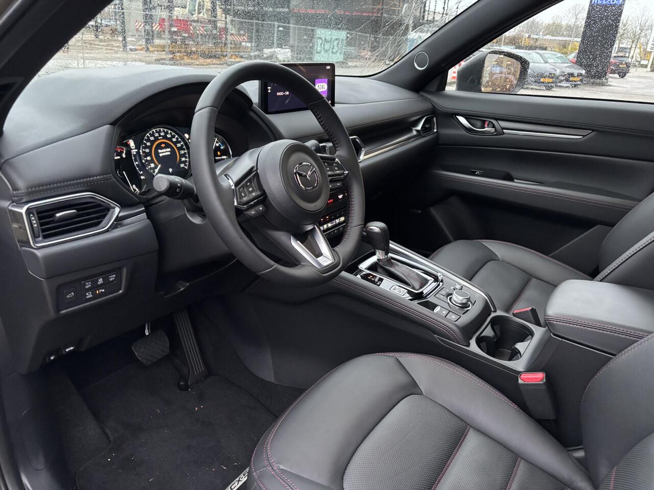 Mazda CX-5 2.0 e-SkyActiv-G M Hybrid 165 Homura , Demovoordeel ¤ 5.000-, Leder Pack, Adap.Cruise, Navi, Apple Carplay, 360 Camera, PDC, HUD, Stoelverwarming/ventilatie, 19" LMV