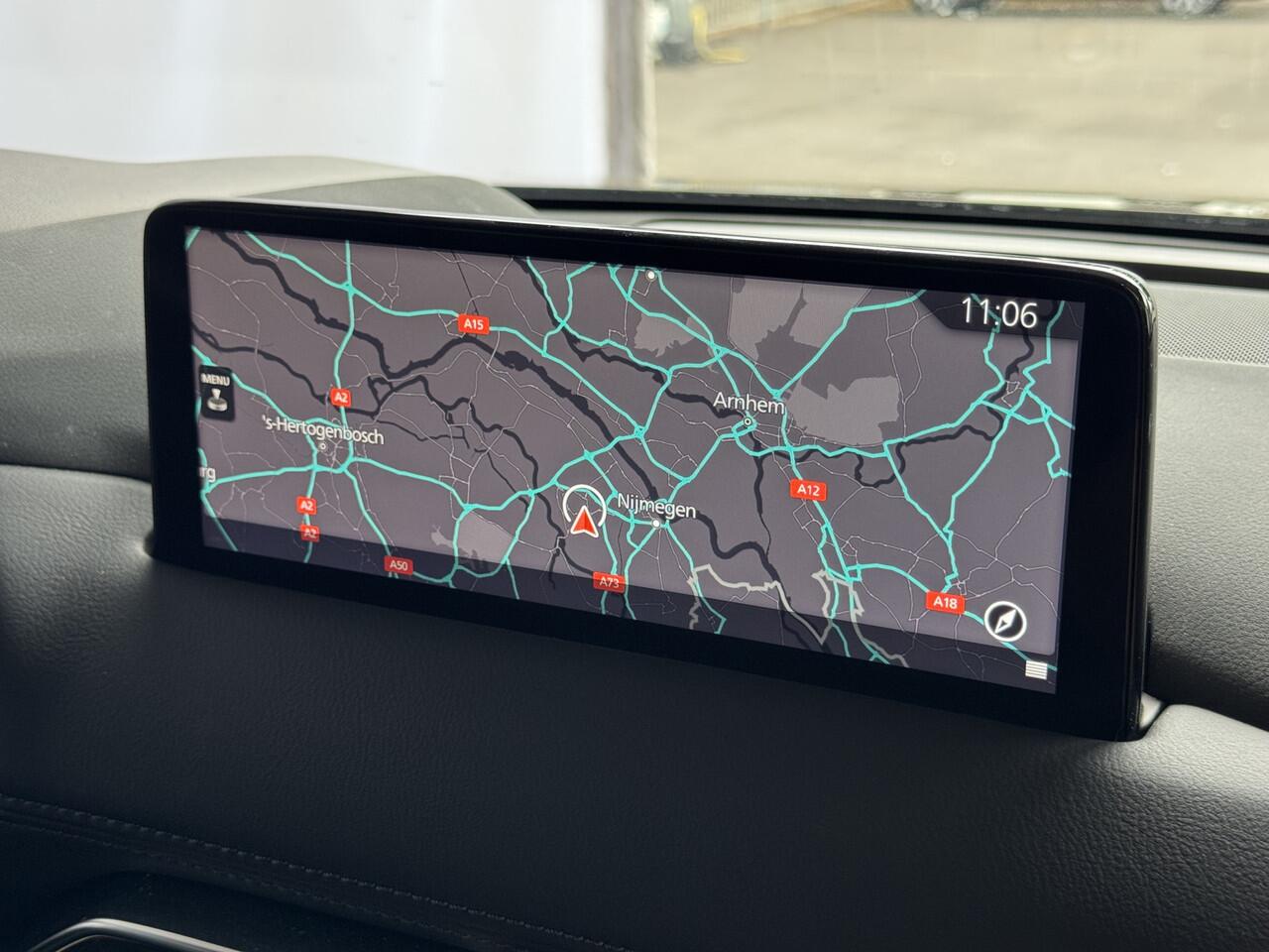 Mazda CX-5 2.0 E SkyActiv MHEV 165 HOMURA LEER/ALCANTARA ELEK.KLEP ADAP.CRUISE 19''LMV HEAD-UP 360.CAMERA FULL LED CARPLAY NAVI STOEL/STUUR VERW. BOSE 09/2024