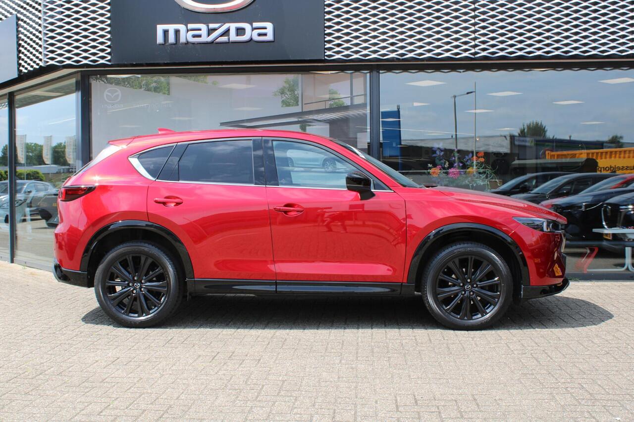 Mazda CX-5 2.0 SkyActiv-G 165 Homura , Automaat, Half Leder, 360 Camera, Adap. Cruise, Navi, LKA, Elektrische klep, Apple Carplay, HUD, Stoelverwarming, Stuurverwarming, Clima, LMV 19 Inch