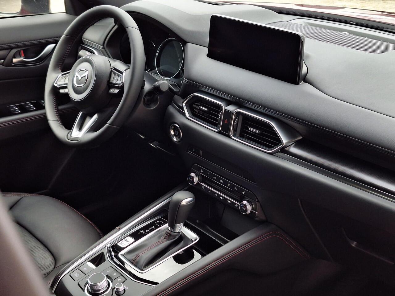 Mazda CX-5 2.0 e-SkyActiv-G M Hybrid 165 Homura ¤ 7.500,- korting | Schuif/kanteldak | Elektrische stoelen met geheugenstand | Stoelkoeling en Verwarming | Stuurverwarming | 360 Camera | Bose | Adaptieve cruise control | Head-up Display |