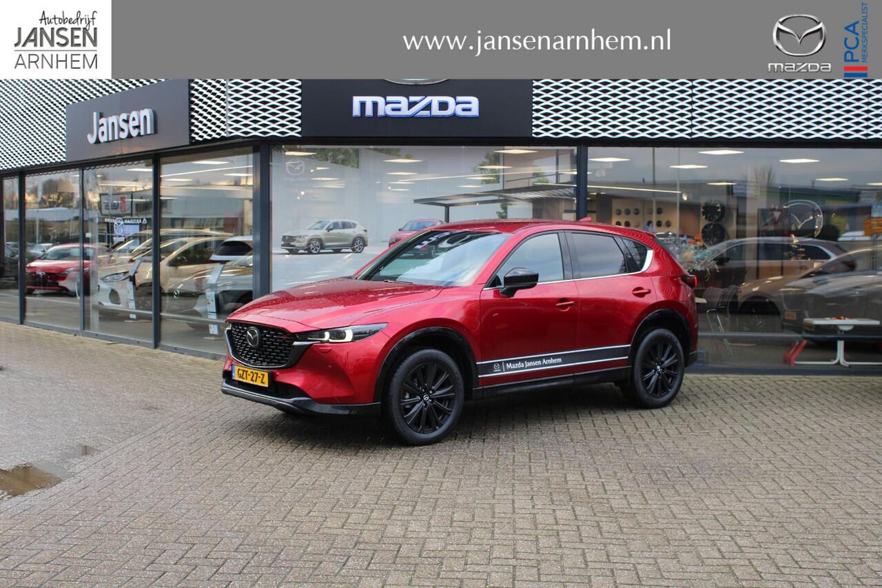 Mazda CX-5 2.0 e-SkyActiv-G M Hybrid 165 Homura , Demovoordeel ¤ 7.740-, Navi, Adap.Cruise, Clima, Leder, Apple Carplay, 360 Camera, PDC, HUD, Stoelverwarming/ventilatie, 19" LMV, Elek.Achterklep