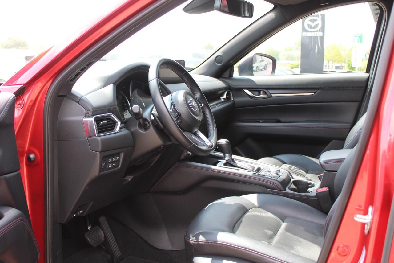 Mazda CX-5 2.0 SkyActiv-G 165 Homura , Automaat, Half Leder, 360 Camera, Adap. Cruise, Navi, LKA, Elektrische klep, Apple Carplay, HUD, Stoelverwarming, Stuurverwarming, Clima, LMV 19 Inch