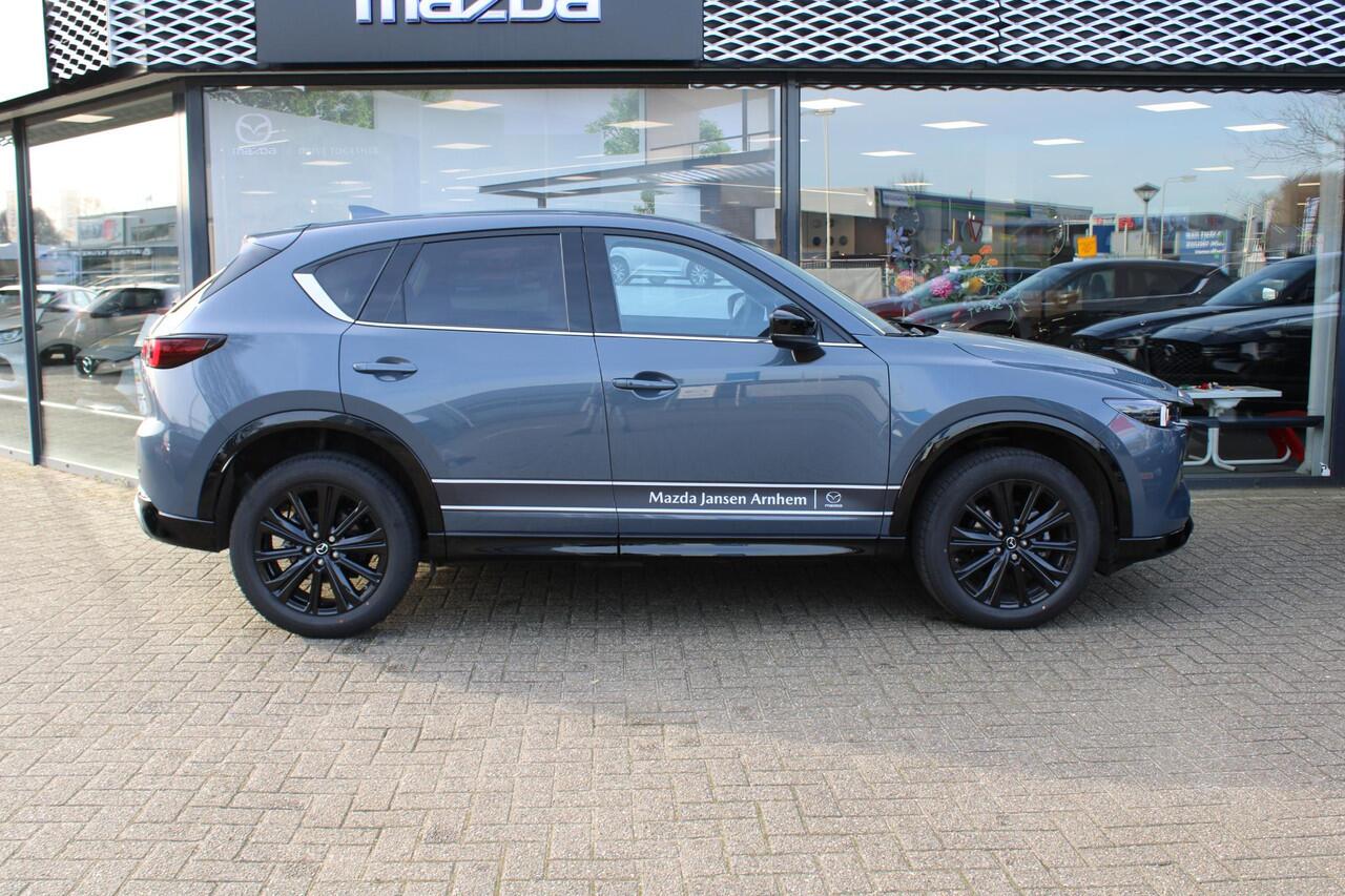 Mazda CX-5 2.0 e-SkyActiv-G M Hybrid 165 Homura , Demovoordeel ¤ 7.390-, Navi, Adap.Cruise, Clima, Leder, Apple Carplay, 360 Camera, PDC, HUD, Stoelverwarming/ventilatie, 19" LMV, Elek.Achterklep