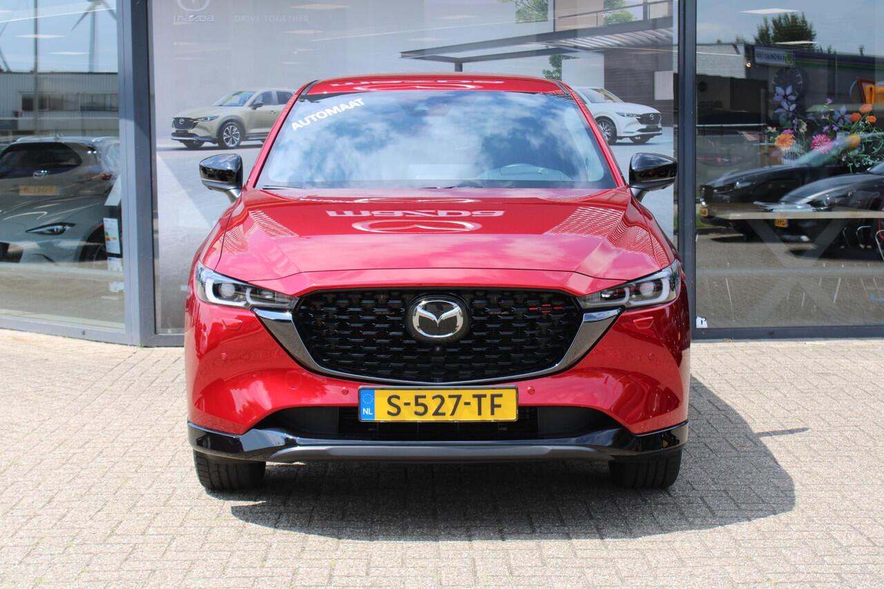 Mazda CX-5 2.0 SkyActiv-G 165 Homura , Automaat, Half Leder, 360 Camera, Adap. Cruise, Navi, LKA, Elektrische klep, Apple Carplay, HUD, Stoelverwarming, Stuurverwarming, Clima, LMV 19 Inch