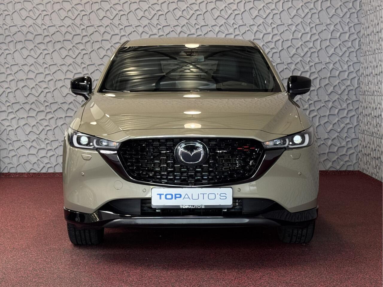 Mazda CX-5 2.0 E SkyActiv MHEV 165 HOMURA LEER/ALCANTARA ELEK.KLEP ADAP.CRUISE 19''LMV HEAD-UP 360.CAMERA FULL LED CARPLAY NAVI STOEL/STUUR VERW. BOSE 09/2024