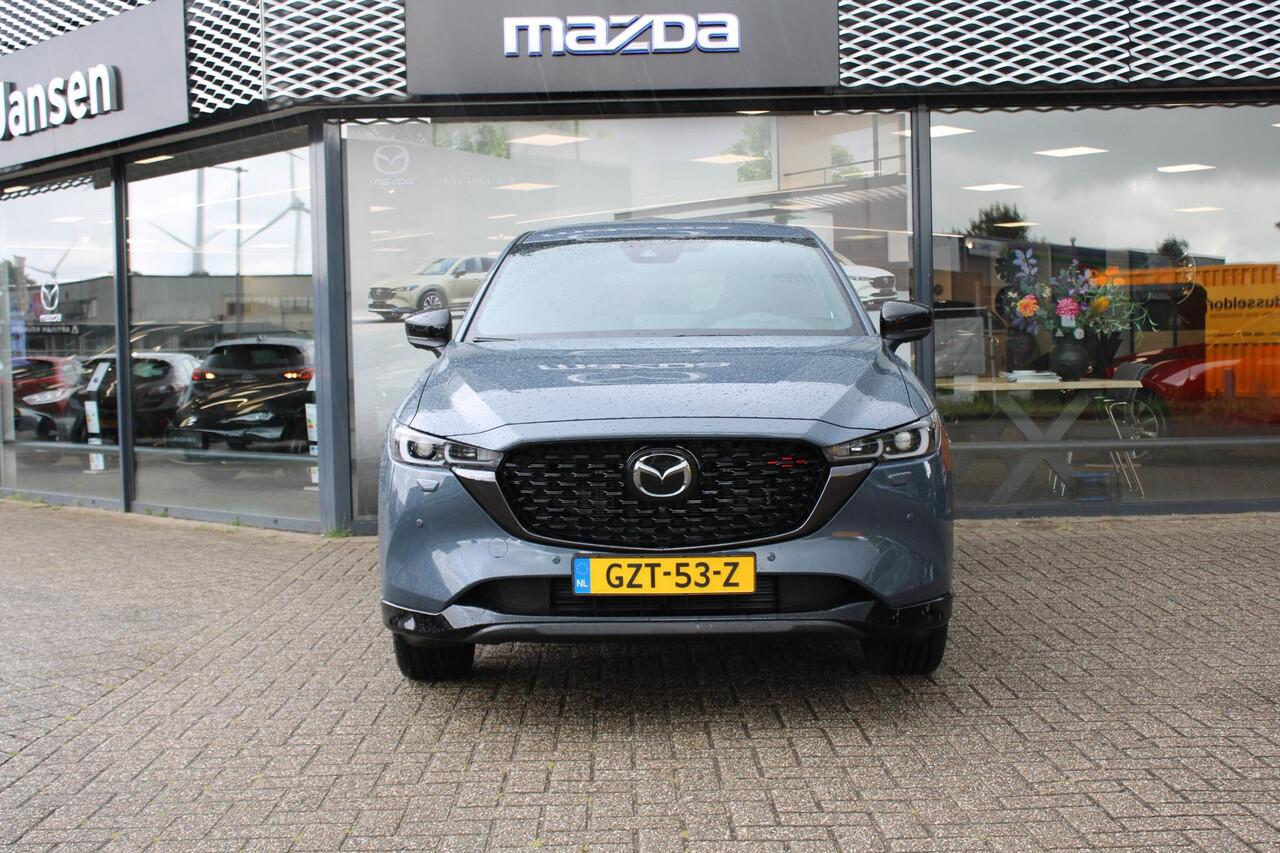 Mazda CX-5 2.0 e-SkyActiv-G M Hybrid 165 Homura & Comfort Pack, Demovoordeel ¤ 7.390-, Navi, Adap.Cruise, Clima, Leder, Apple Carplay, 360 Camera, PDC, HUD, Stoelverwarming/ventilatie, 19" LMV, Elek.Achterklep